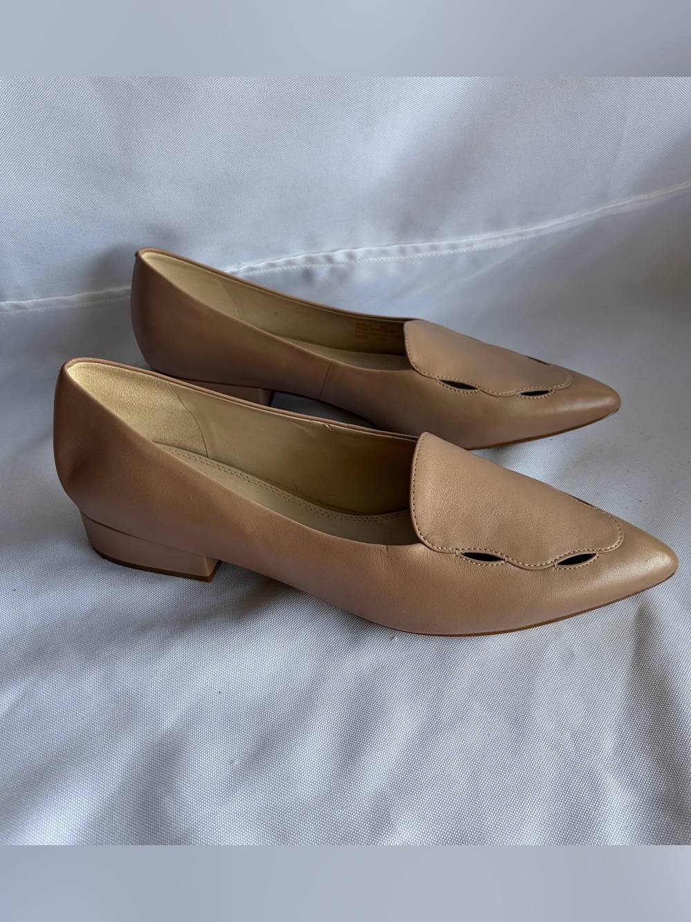 Cole Haan Blush Tan Pointed-Toe Leather Loafers - Picture 2 of 14